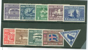 Iceland #152-59/161/C3 Unused Single