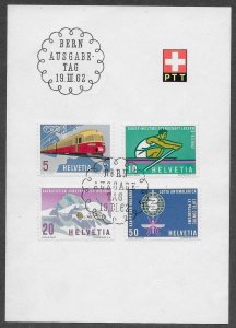 Switzerland 412-415 Presentation folder for 1962 commoratives  CTO