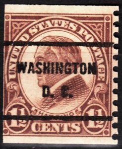 USA Precancels Washington DC 1925 Sc598 1½c Harding coil, WASHINGTON / D. C.