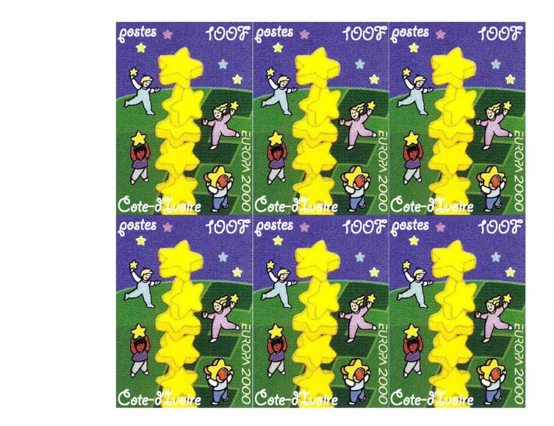 IVORY COAST SHEET IMPERF DEDICATED THE TOPIC EUROPA 2000