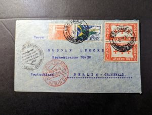 1934 Brazil Airmail Cover Rio De Janeiro to Berlin Germany DLH Flight L10