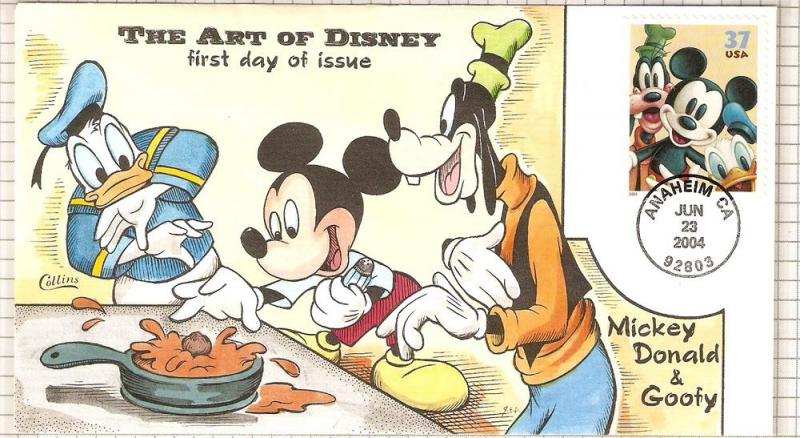 3865/68-Collins Hand Painted FDC Set - The Art of Disney
