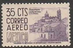 MEXICO C191, 35¢ 1950 WHITE WALL, Definitive wmk 279 MINT, NH. VF.