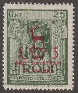 Italy, Scott#B12,  mint, hinged,  25c, Rhodes