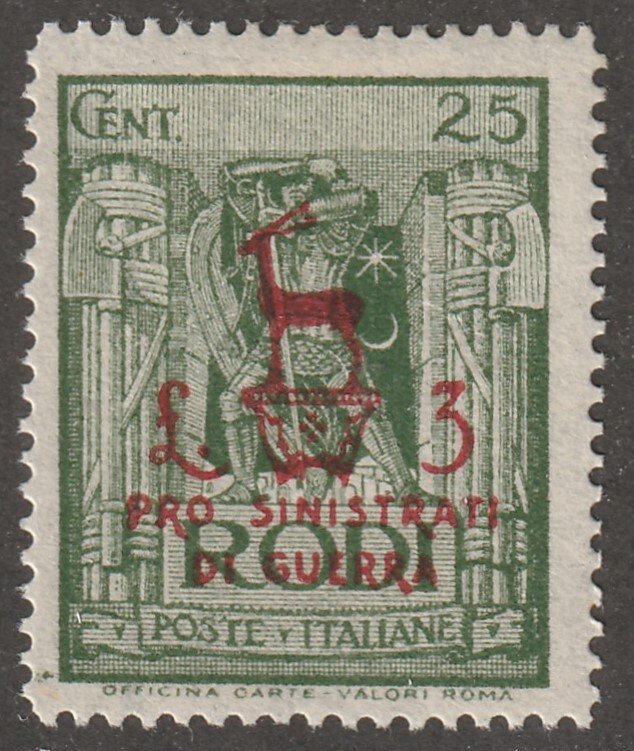 Italy, Scott#B12,  mint, hinged,  25c, Rhodes