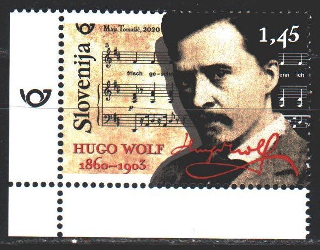 Slovenia. 2020. 1401. Hugo Wolf, composer. MNH.