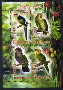 Chad 2013 Birds - Parrots perf sheetlet containing 4 valu...