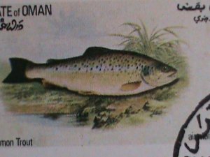 ​STATE OF OMAN STAMP-1972 BEAUTIFUL LOVELY RIVER FISHES: CTO-FULL SHEET VF