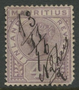 STAMP STATION PERTH Mauritius #QV Inland Revenue Issue Used 4c