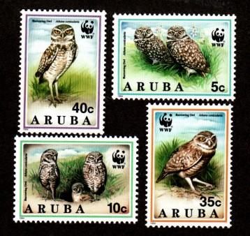Aruba # 101-104 Mint NH WWF Owls!