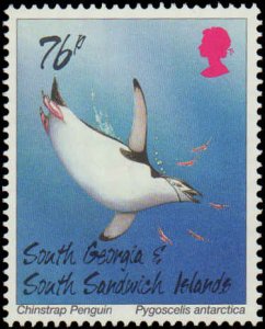 South Georgia #208-211, Complete Set(4), 1996, Birds, Polar, Never Hinged