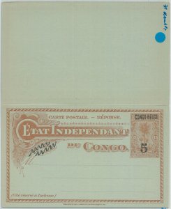 74622 - Belgian Congo Belgian - POSTAL HISTORY - DOUBLE Stationery Card H&G 31-