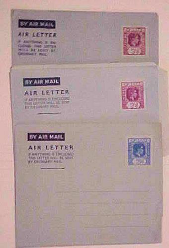 FIJI 3 DIFF. AIR LETTERS MINT BEFORE 1953