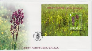 Jersey  2003 Wild Orchids Miniature  on FDC