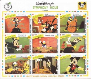 St Vincent 1992 Disney Symphony Hour 9 Stamp Sheet Scott #1787 19J-025