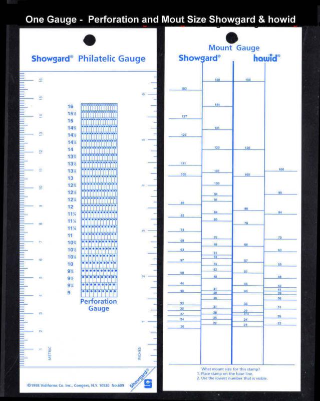 Showgard 609 2-in-one Perforation Gauge & Mount Sizing Gauge NEW