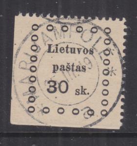 LITHUANIA, 1919 2nd. Kaunas, 30s. Black, used.
