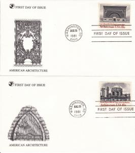 U.S. # 1838-1841, American Architecture set of 4