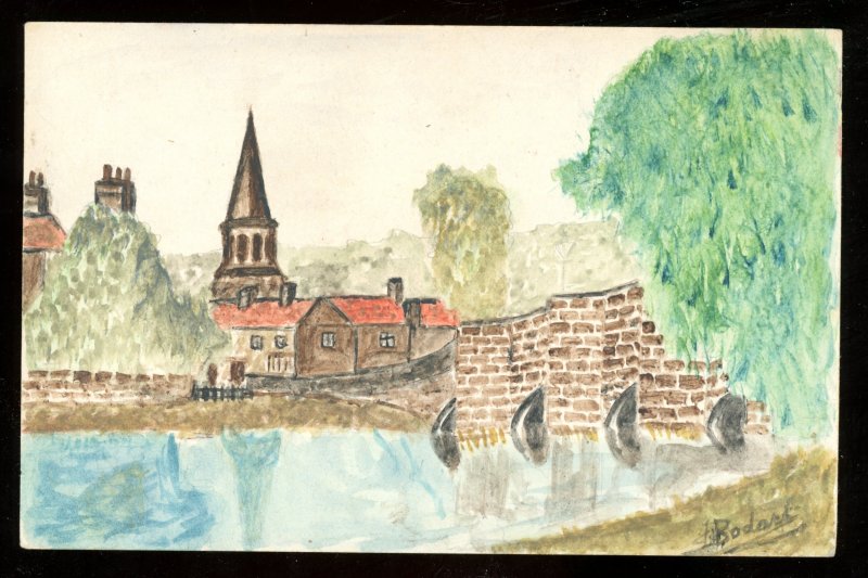 c1917 Armee Belge Used Postcard with Painted Color Scene en lieu of Remarks