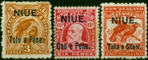 Niue 1903 Set of 3 SG13-16 Fine MM