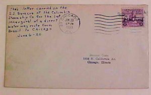 US  BRAZIL CHICAGO FIRST VOYAGE 1933 JAN 20 RETURN SS BARACOA only FEW CARRIED