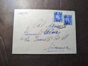 1951 British Occupied Libya BA Tripolitania Overprint Cover to Siracusa Italy