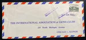 1950 Sweden Airmail Cover To International lions Club Chicago IL USA