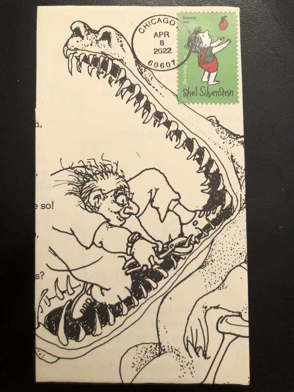 2022 Shel Silverstein FDC HAND FOLDED CREATED CACHET “Crocodile Toothache” 