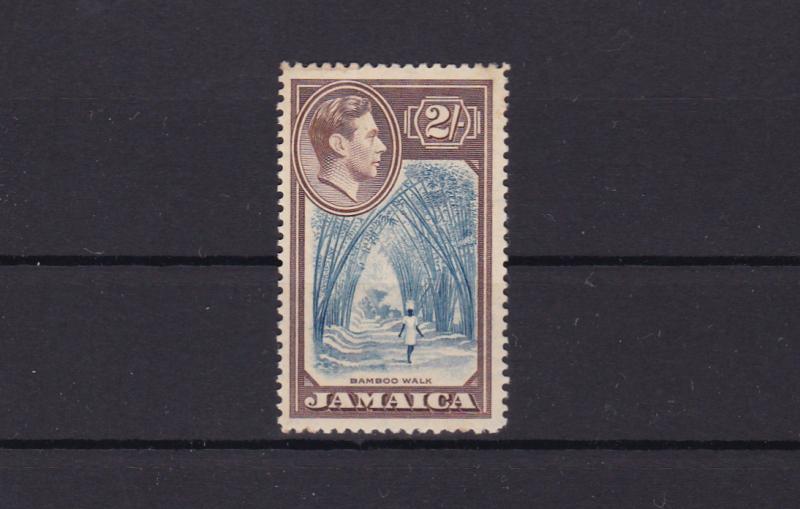 jamaica 1938 mounted mint   2 shilling stamp cat £35  ref r15624