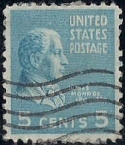 810 5 cent James Monroe Stamp used VF