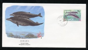 Jamaica 684 Gervais's Whale UA Fleetwood cachet FDC Flora & Fauna of the World