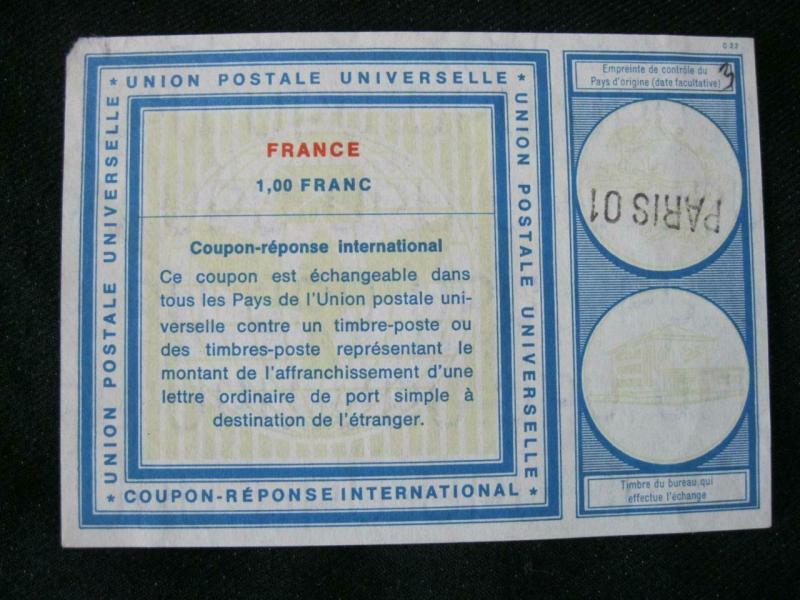 FRANCE INTERNATIONAL REPLY COUPON