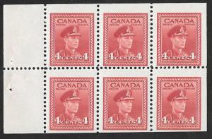 Canada #254A 4 cent King George 6, Pane Stamp mint OG NH F