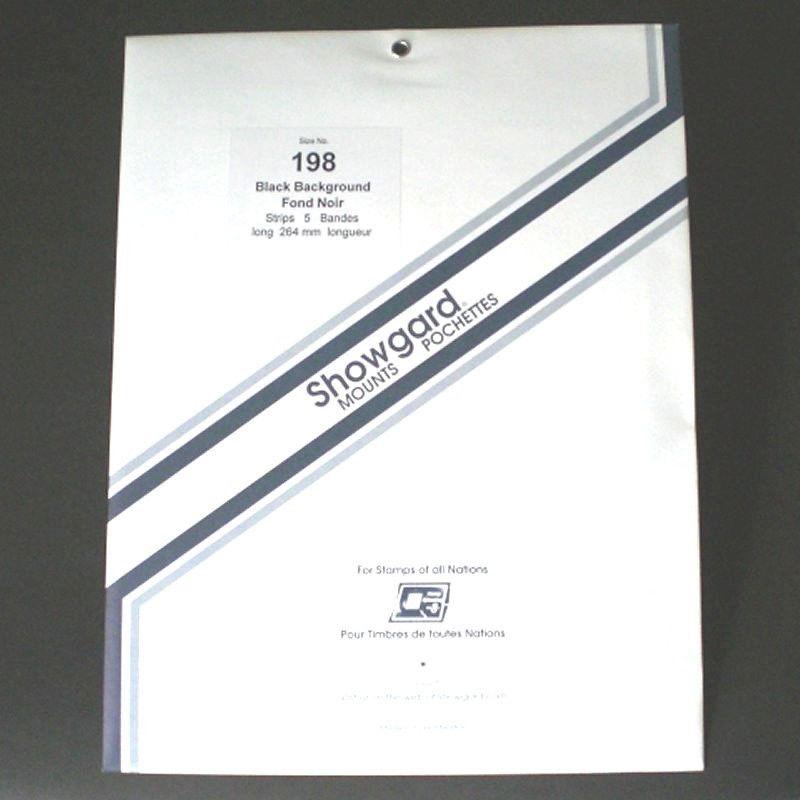 Showgard Stamp Mount Size 198/264 mm - BLACK (Pack of 5) (198x264  198mm)  STRIP 