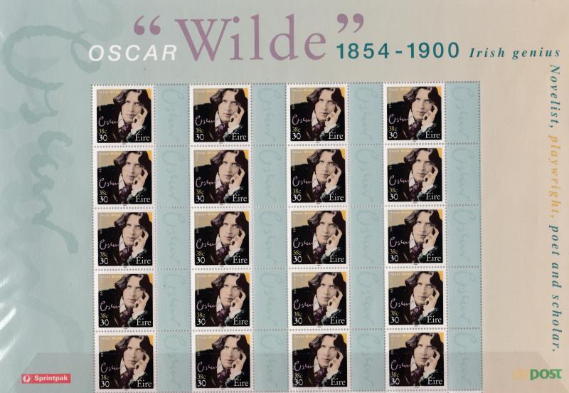 Ireland 2000 Oscar Wilde Sprintpak Sheet of 20 VF/NH(**)