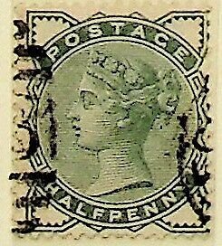 GB 1880 ½d SG 165 Used  Pale green  QV (002865)