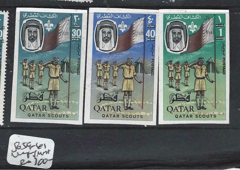 QATAR   (P116BB)    SCOUTS     SG 59-61  IMPERF     MNH