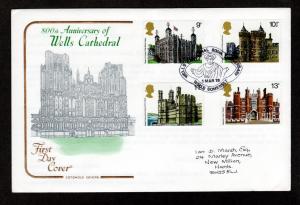  Great Britain # 831-834 FDC Wells Cathedral!
