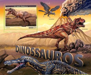 A7588 - GUINE BISSAU - MISPERF ERROR Stamp Sheet - 2017 - Dinosaurs-