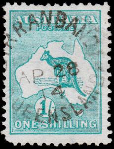 Australia Scott 10a, Emerald (1913) Used F-VF, CV $22.50 M