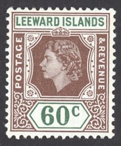 Leeward Islands Sc# 144 MH 1954 60c Queen Elizabeth II