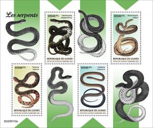 GUINEA - 2023 - Snakes - Perf 4v Sheet - Mint Never Hinged