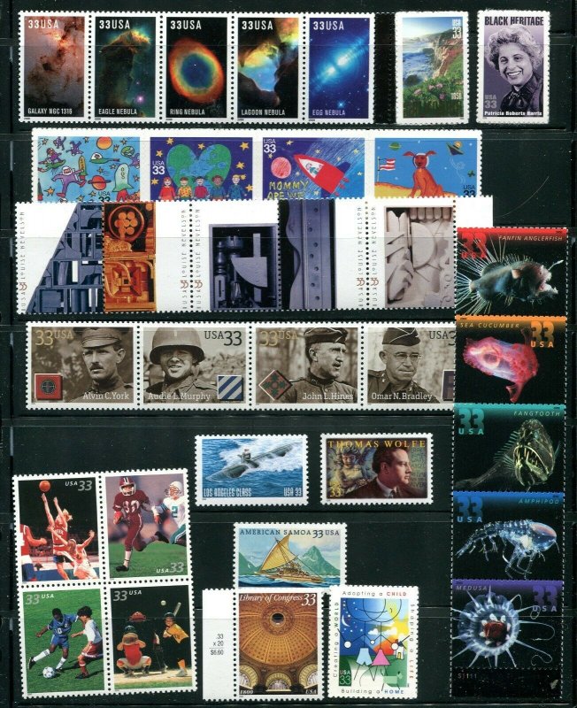 US 2000 Commemorative Year Set Stamps From Year Book