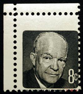 #1394 8c 1971 Ike EFO with Massive Perf Shift *MNH*