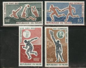 Niger Scott C45-48 MH* Tokyo Olympic Airmail set 1964 CV$7.5
