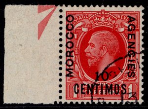 MOROCCO AGENCIES (SPA) GV SG154, 10c on 1d scarlet, FINE USED. Cat £24. MARGINAL