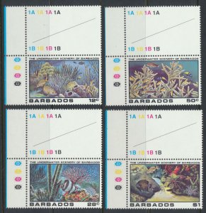 Barbados  SG 660-663 SC# 534-537  Underwater Scenery  MNH set with margins   ...