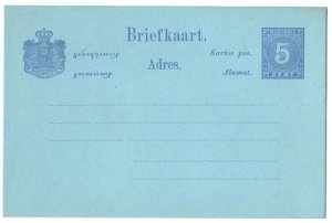 Netherlands Indies 1888 5c postal stationery card HG10, fine mint, 13 copies,