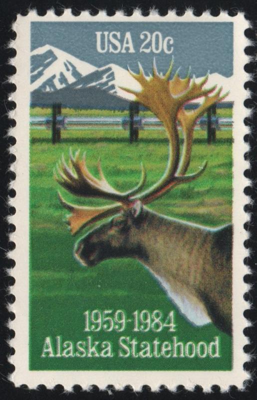 SC#2066 20¢ Alaska Statehood, 25th Anniversary Single (1984) MNH