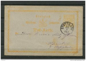 Germany Wurttemberg 1874 Postal Stationary Card  Stuttgart (2)